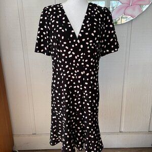Kate Spade Mallow Dot Crepe Dress, Size 14